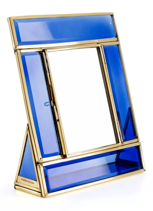 SDlumeiy Vintage gouden fotolijst - geschikt voor 2 foto's van 7 x 10 cm, harsframe voor wand- of tafelbladweergave (goud, 3 x 4 cm